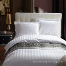 Hotel Bedding White Satin Stripe Quilt Duvet Cover with Zipper